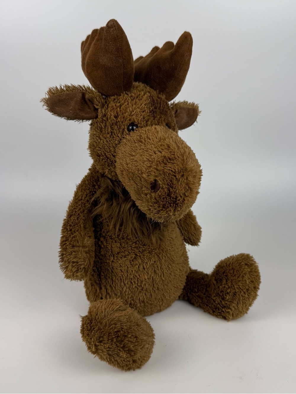 Jellycat Maple Moose Plush Brown London Stuffed Toy 14" Furry Fuzzy Antler